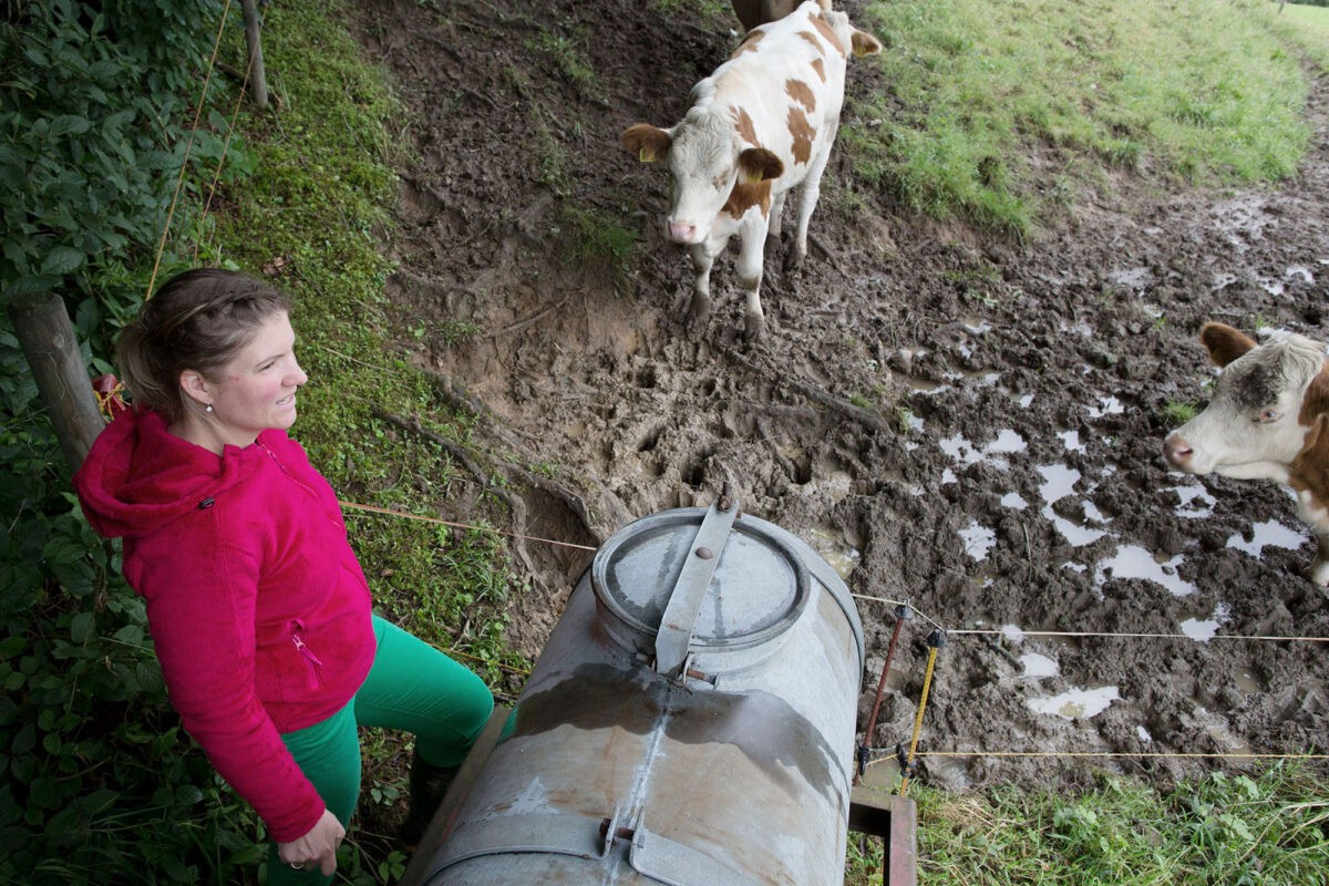 Dairy farmers in the Bavarian mountains